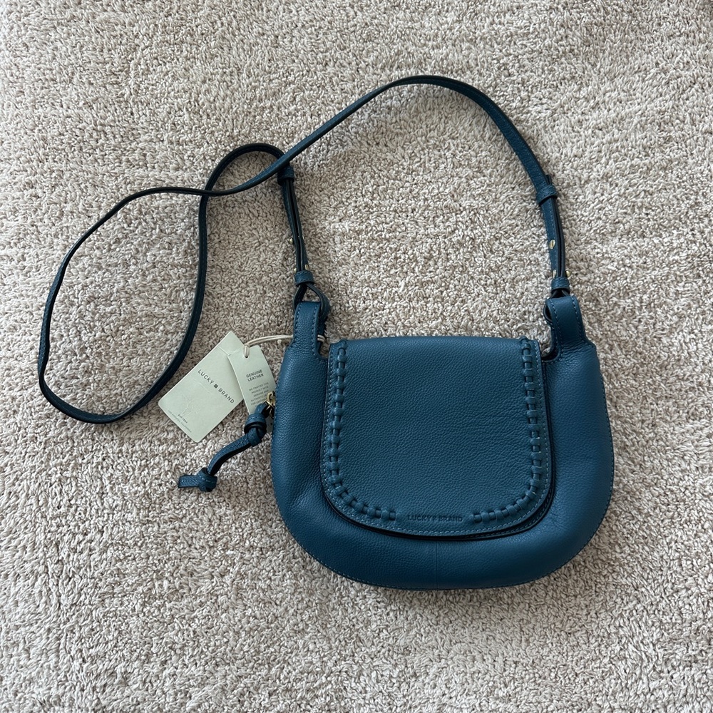 Lucky Brand Blue Leather Crossbody Bag